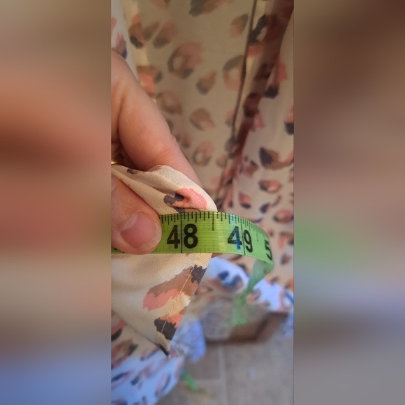 Ladies Beautiful Long HoneyMe Duster Ivory w/Pink Leopard Print Open Front MED - Picture 5 of 6